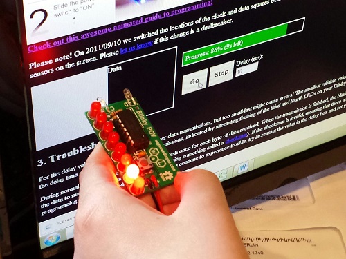 Reprogramming using photo sensors