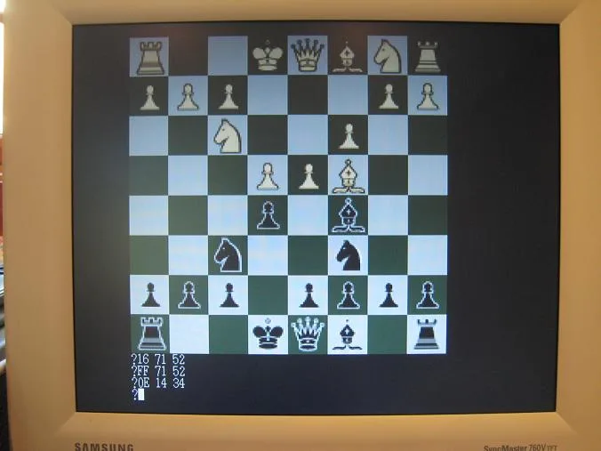 Microchess game in progress