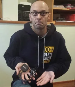 Steve holding a logic analyzer