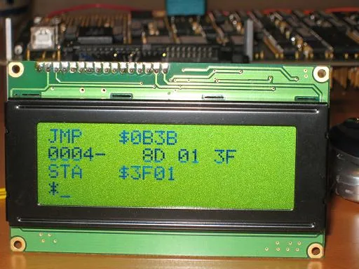 Monitor program disassembly on the LCD