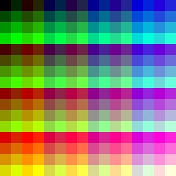 Alternative RRRGGBB palette sample