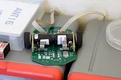 Small robot circuit board on wheels