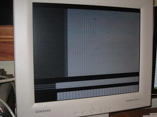 First video output: vertical lines on a monitor