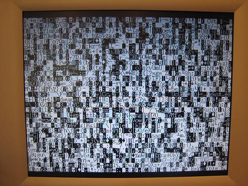 Screen full of random text characters