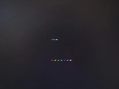 Palette test pixels on a black screen