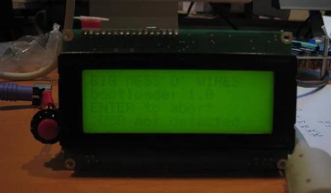 Boot loader messages on the LCD