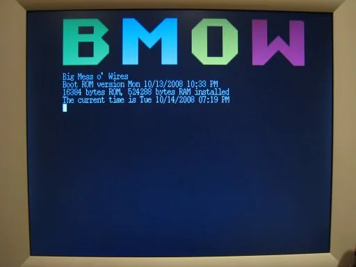 BMOW boot screen with logo