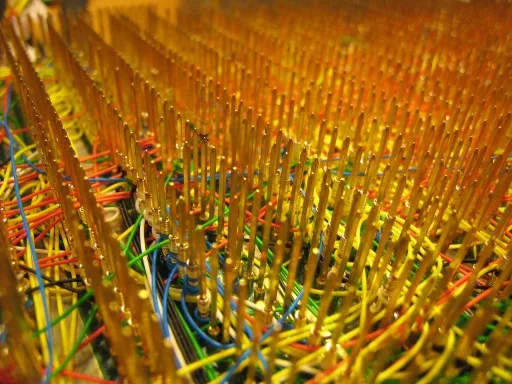 Rows of wire-wrap pins