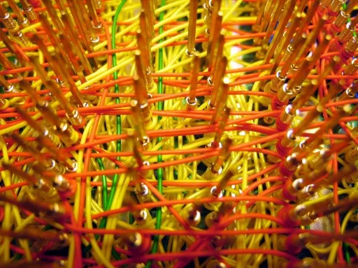Wire-wrap wiring up close