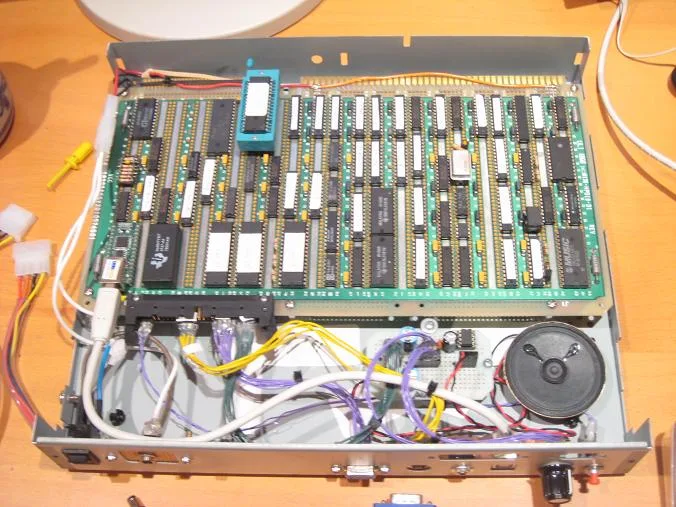 All components crammed inside the case