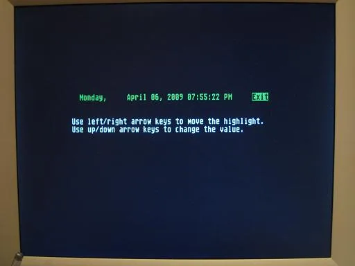 Date and time setting screen