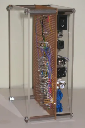 Uzebox in a clear acrylic case, rear