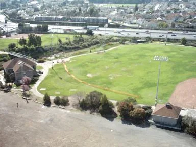 Aerial photo of a baseball field