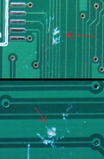 Scrape damage on Tiny CPU boards
