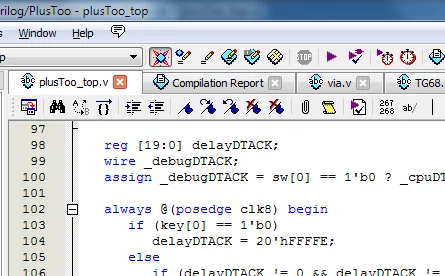 Quartus toolbar