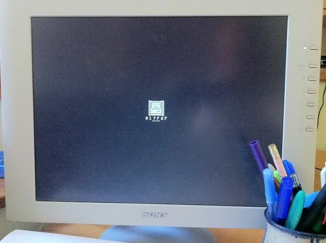 Sad Mac on the monitor