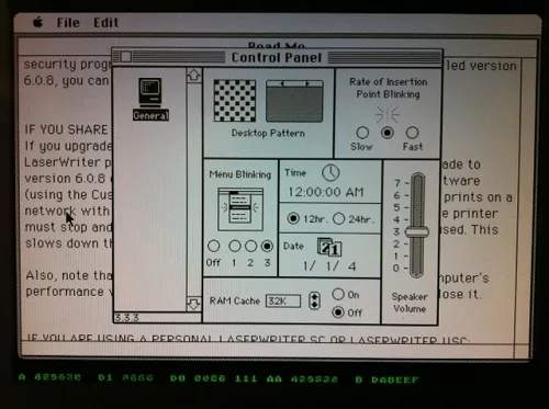 Control Panel on Plus Too