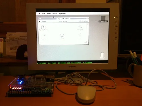 Plus Too running on an FPGA board