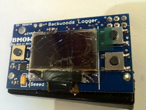 Crushed Backwoods Logger Mini with a shattered screen