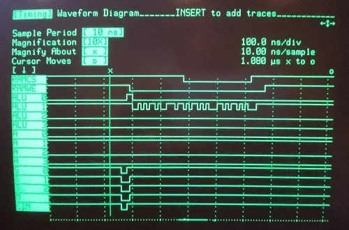 Logic analyzer showing a bad RAM write