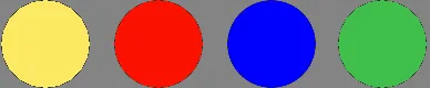 Guess: yellow, red, blue, green