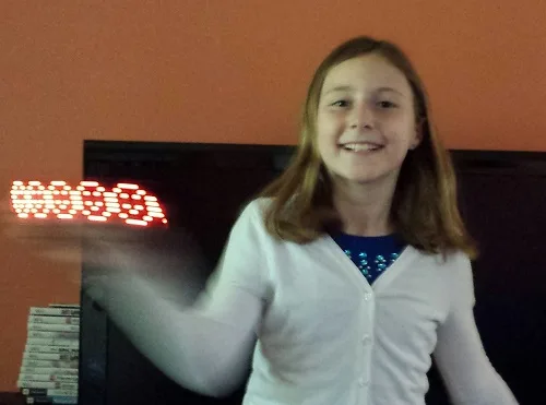 Alice waving the Blinky POV