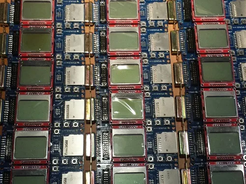 Rows of assembled Floppy Emu boards