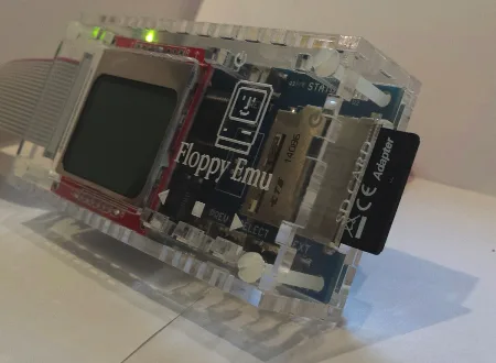 Floppy Emu case, angled view