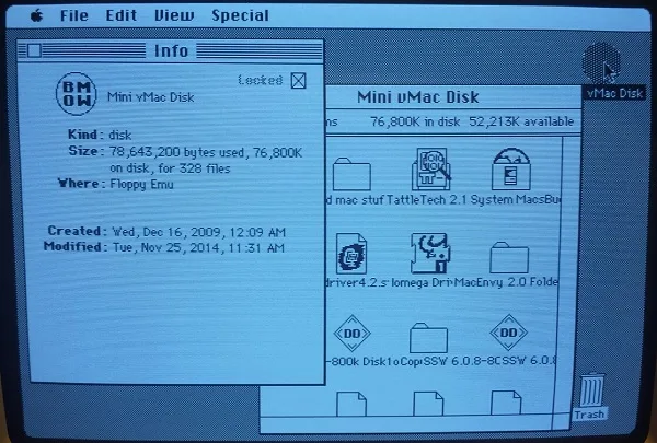 Emulated HD20 disk on a Mac