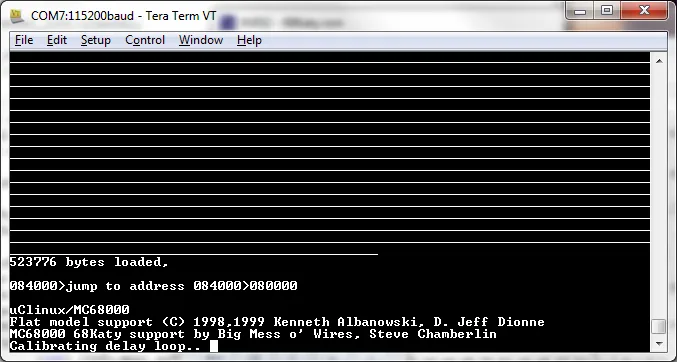 First uClinux boot attempt