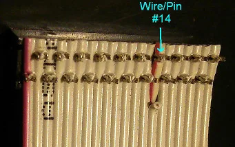 Wire 14 of a ribbon cable