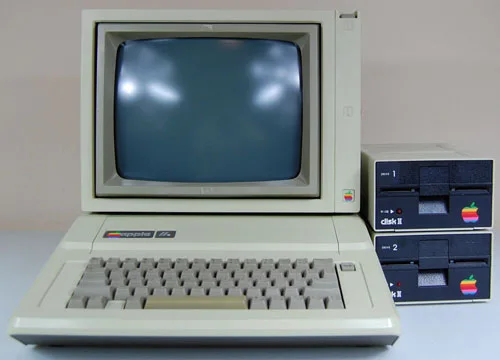 Apple IIe with two Disk II drives