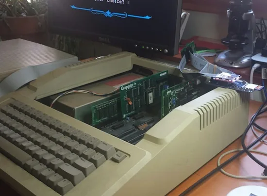 Floppy Emu connected to an Apple IIe