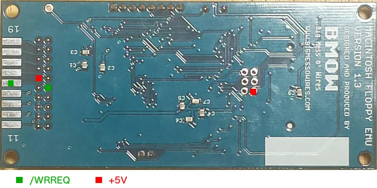 Pull-up resistor mod, bottom of the board