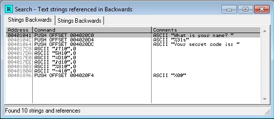 OllyDbg referenced strings