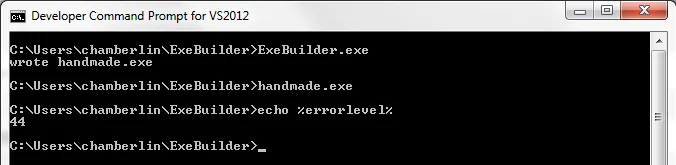 Testing the handmade executable