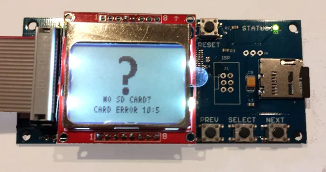 Floppy Emu showing "No SD card" error 10:5