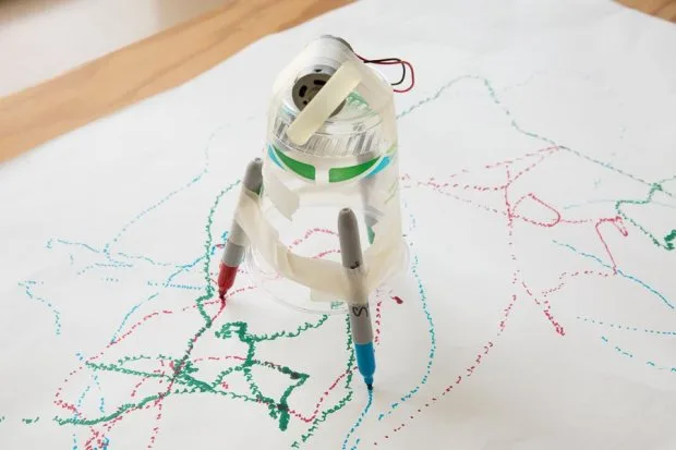 Scribbling machine drawing on paper