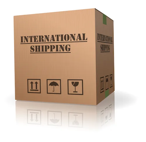 International shipping box