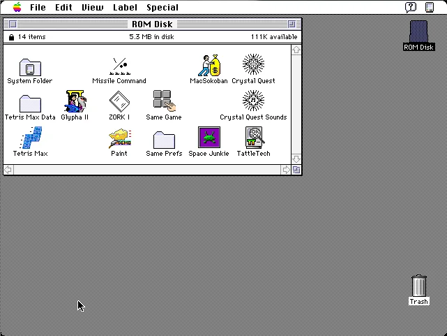 ROM disk contents on the Mac desktop
