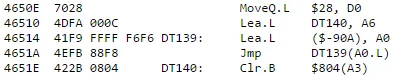 Computed jump code in the disassembly