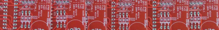 Panel of red PCBs