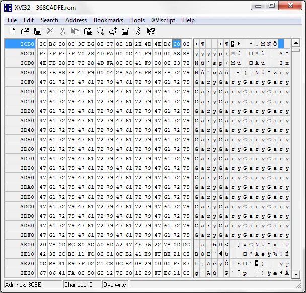 Finished ROM patch in the hex editor