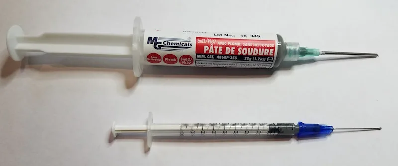 Solder paste syringes