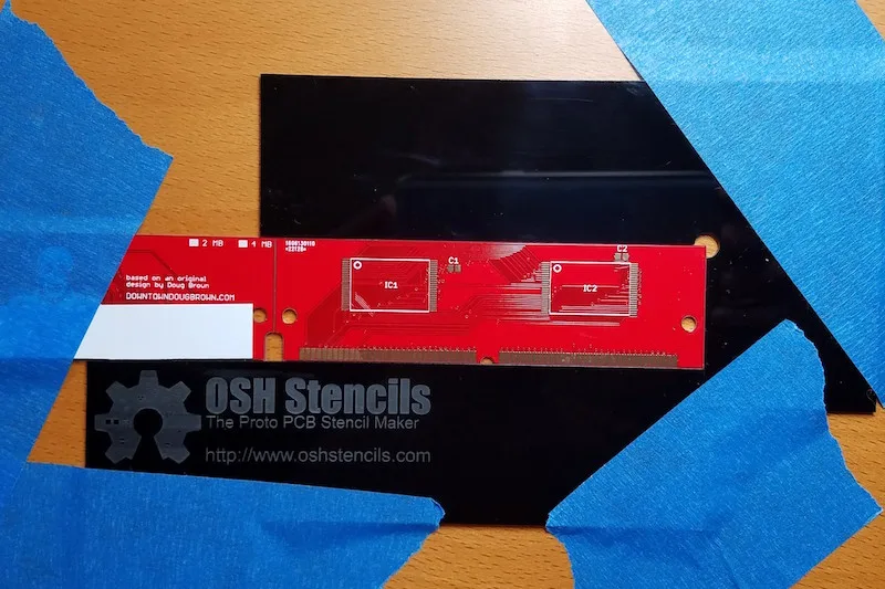 Blank PCB in the frame