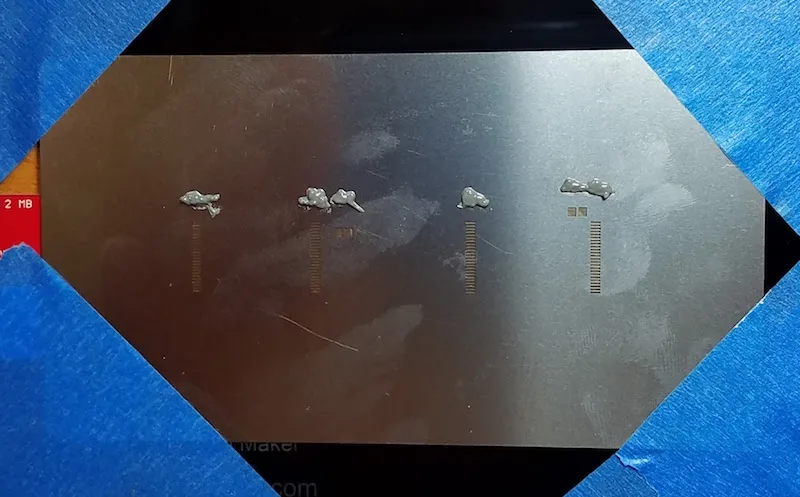 Solder paste on the stencil