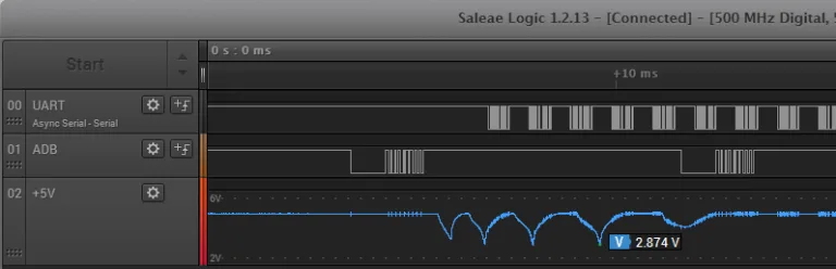 USB voltage sag on a logic analyzer