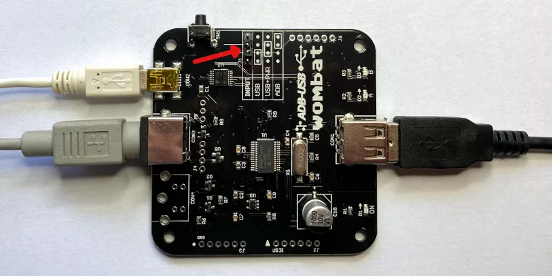 Wombat with auxiliary power connected