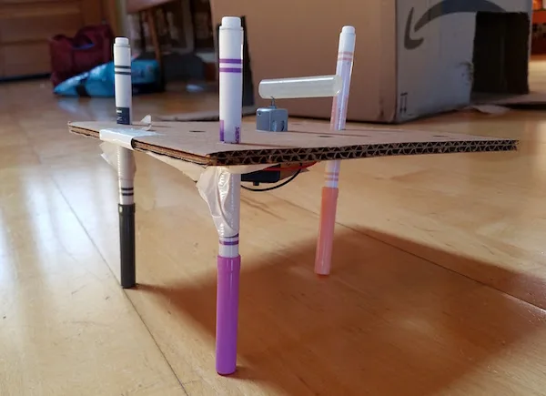 Finished scribble machine with markers