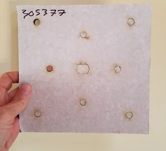Cardboard platform with marker holes
